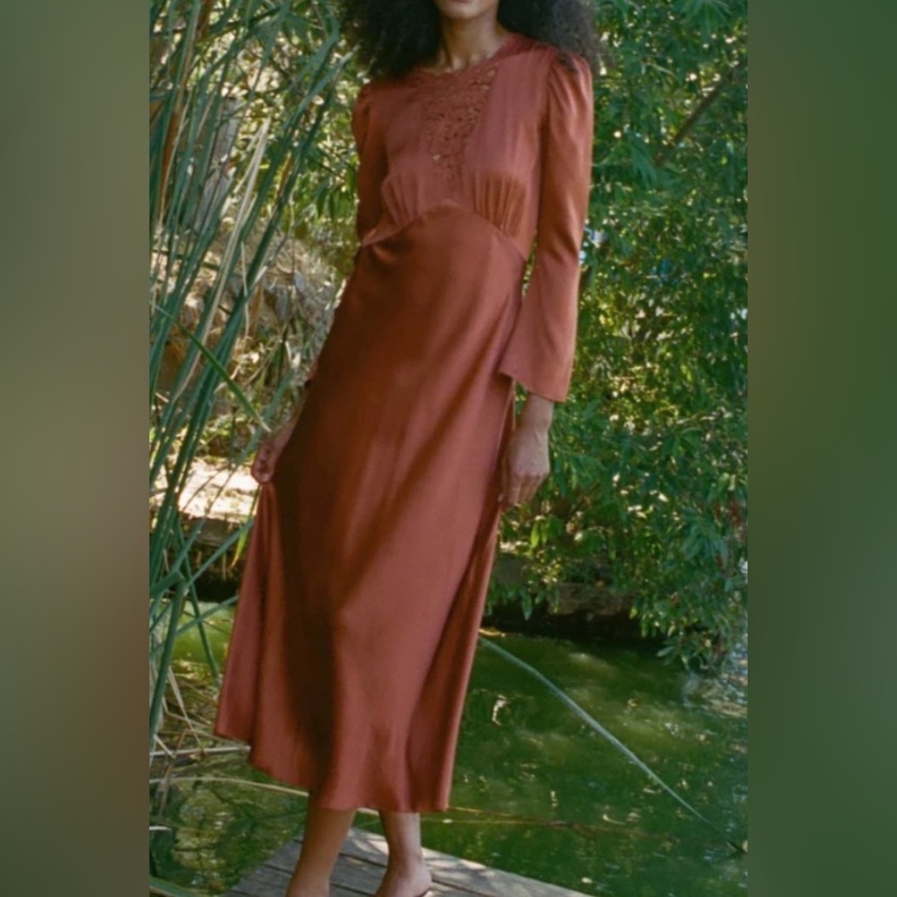✨✨Host Pick! ✨✨ Doen Heirloom Melinda Dress, Earthen (rust), 100% silk, XS, NWT